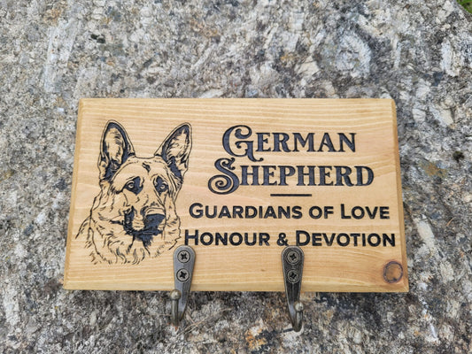 Dog Lead Hanger - Black German Shepherd Dog