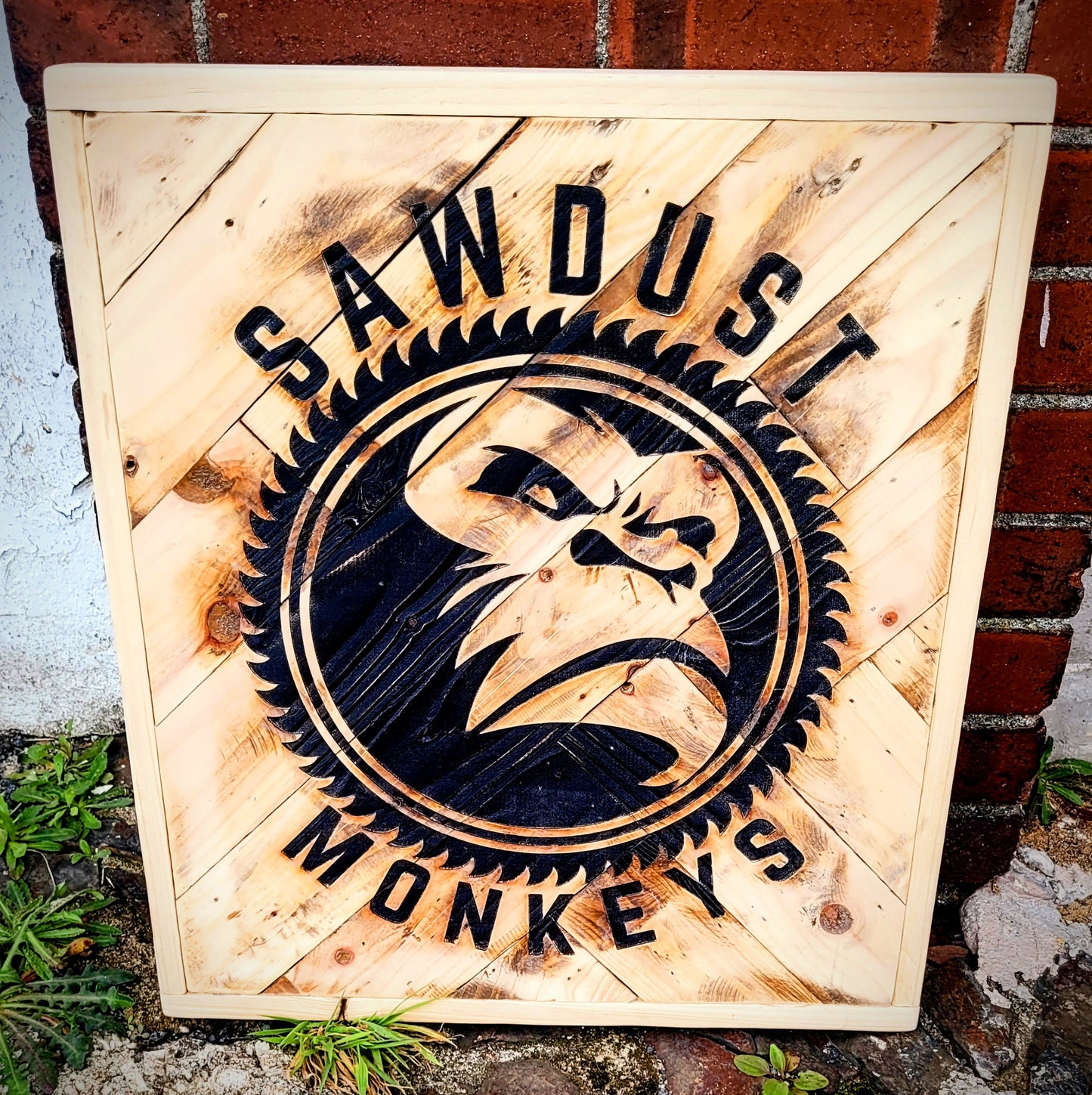 Custom Laser Engraved Company Logo Branding On Wood