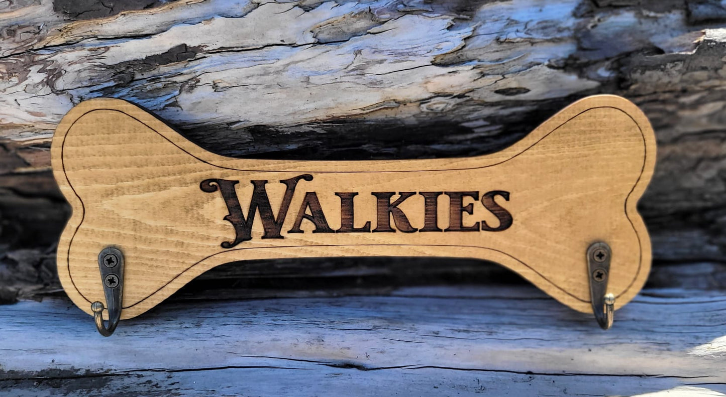 Dog Leash Holder - Walkies Solid Wood