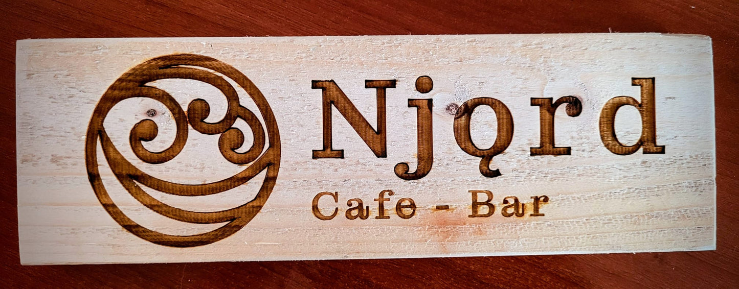 Custom Laser Engraved Company Logo Branding On Wood