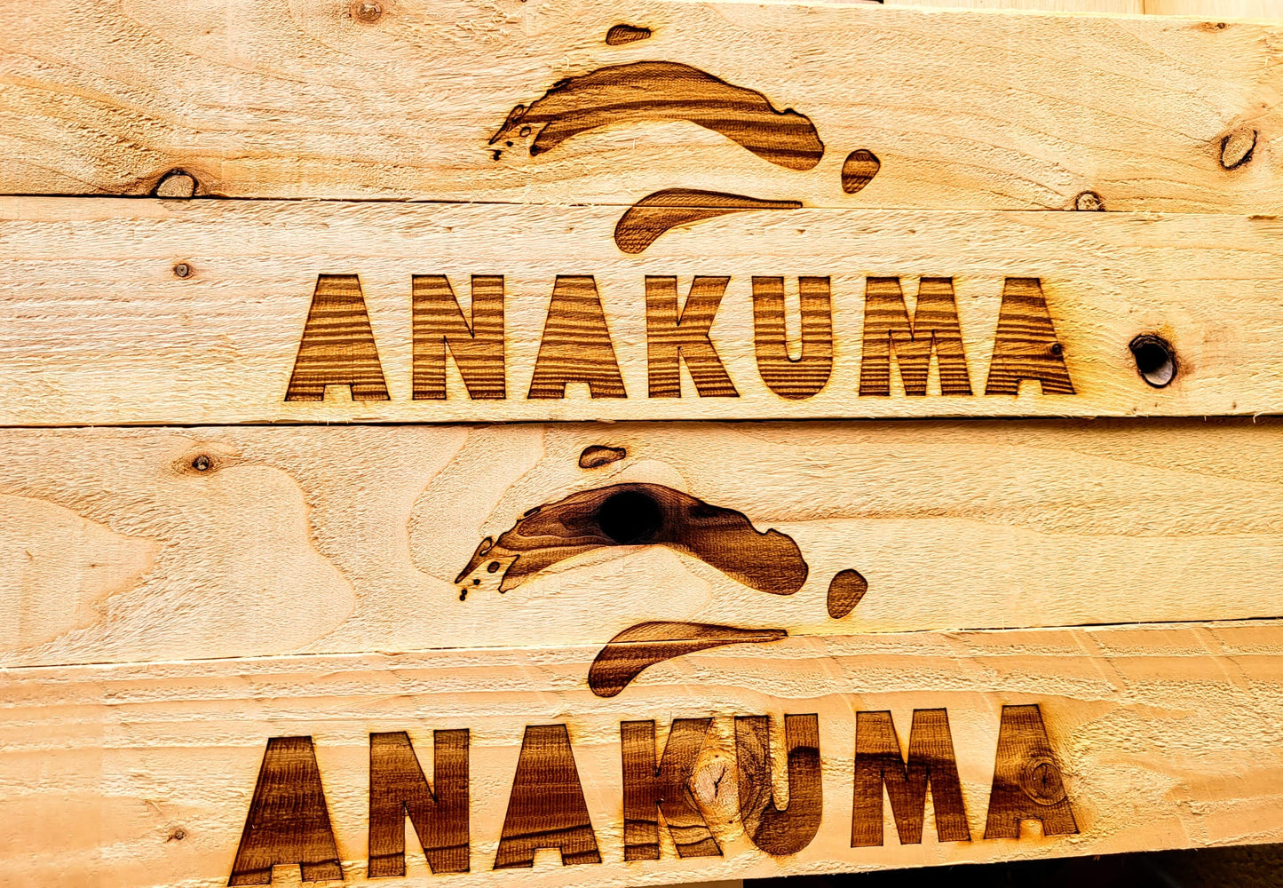 Custom Laser Engraved Company Logo Branding On Wood