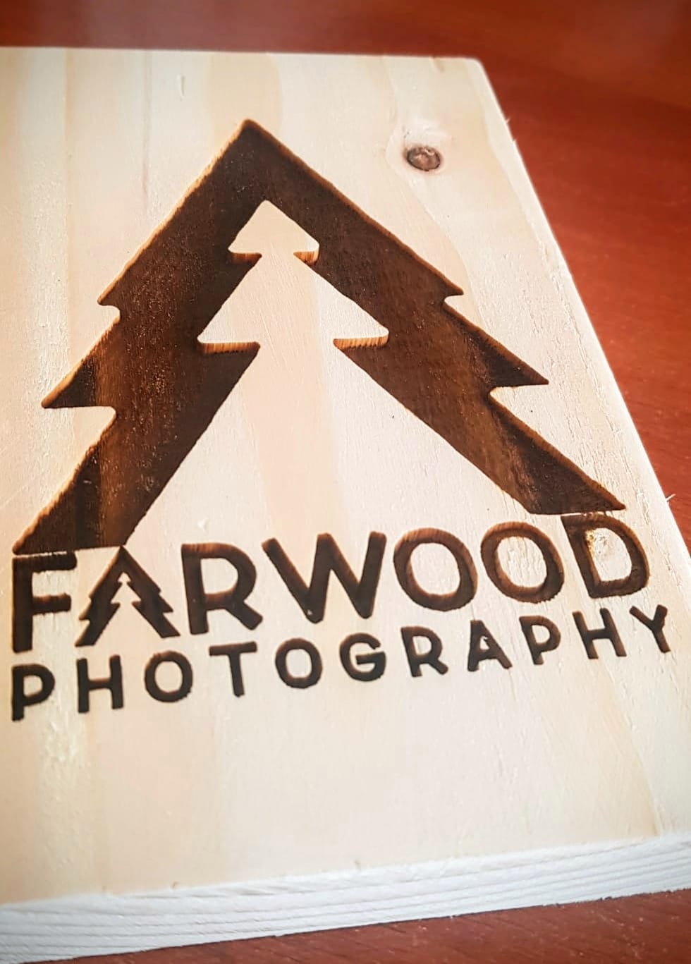 Custom Laser Engraved Company Logo Branding On Wood