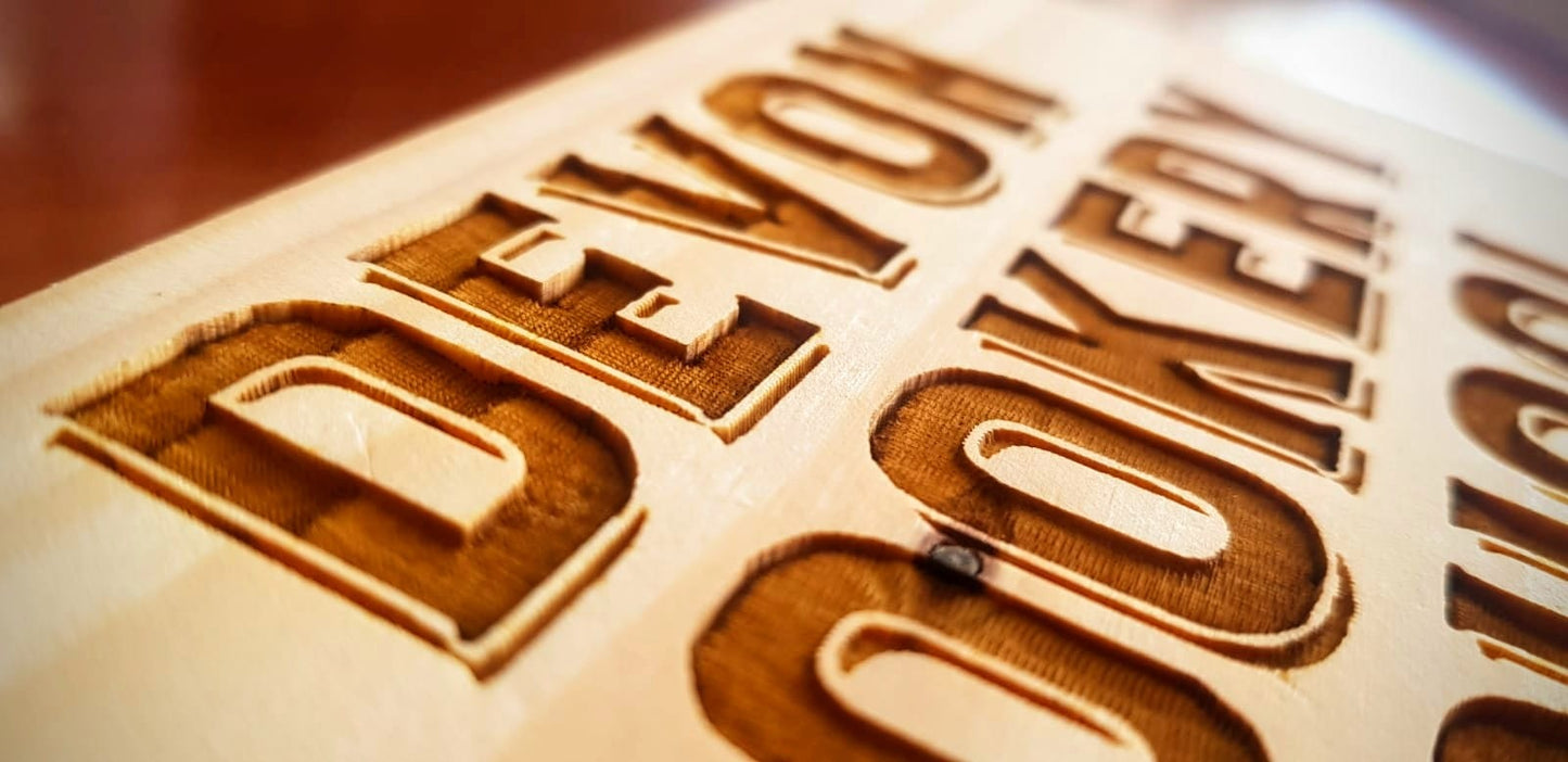 Custom Laser Engraved Company Logo Branding On Wood