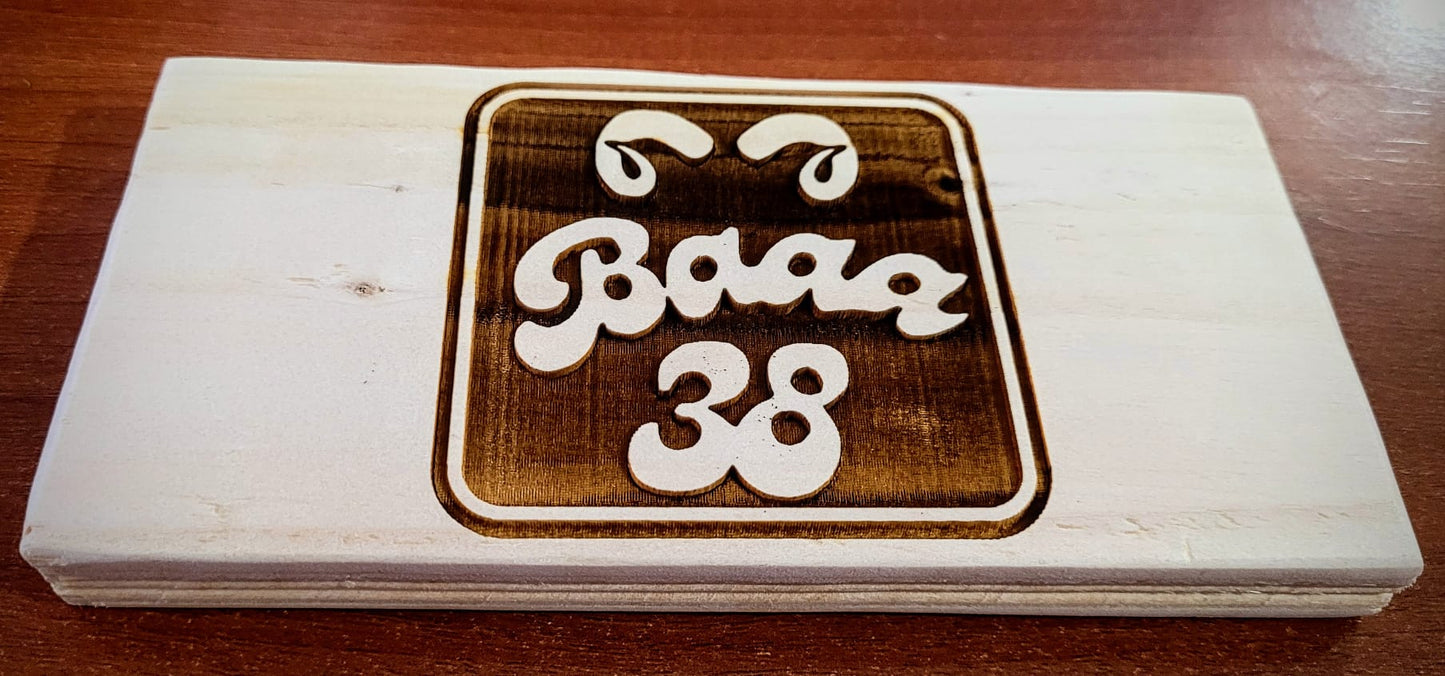 Custom Laser Engraved Company Logo Branding On Wood