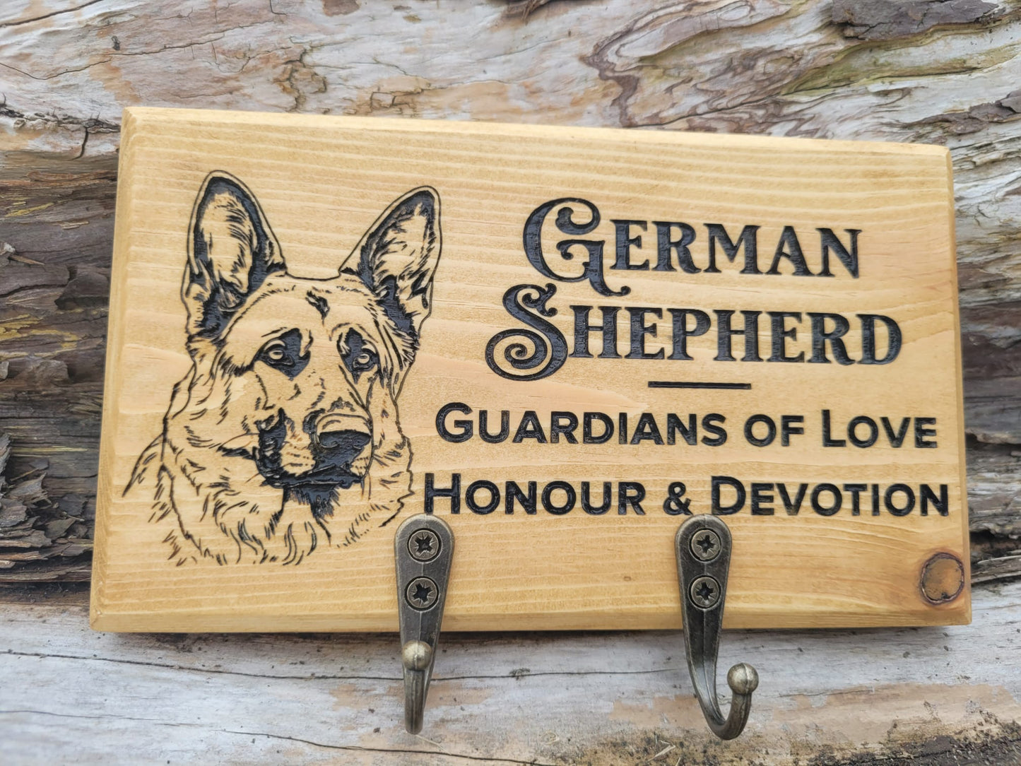 Dog Lead Hanger - Black German Shepherd Dog